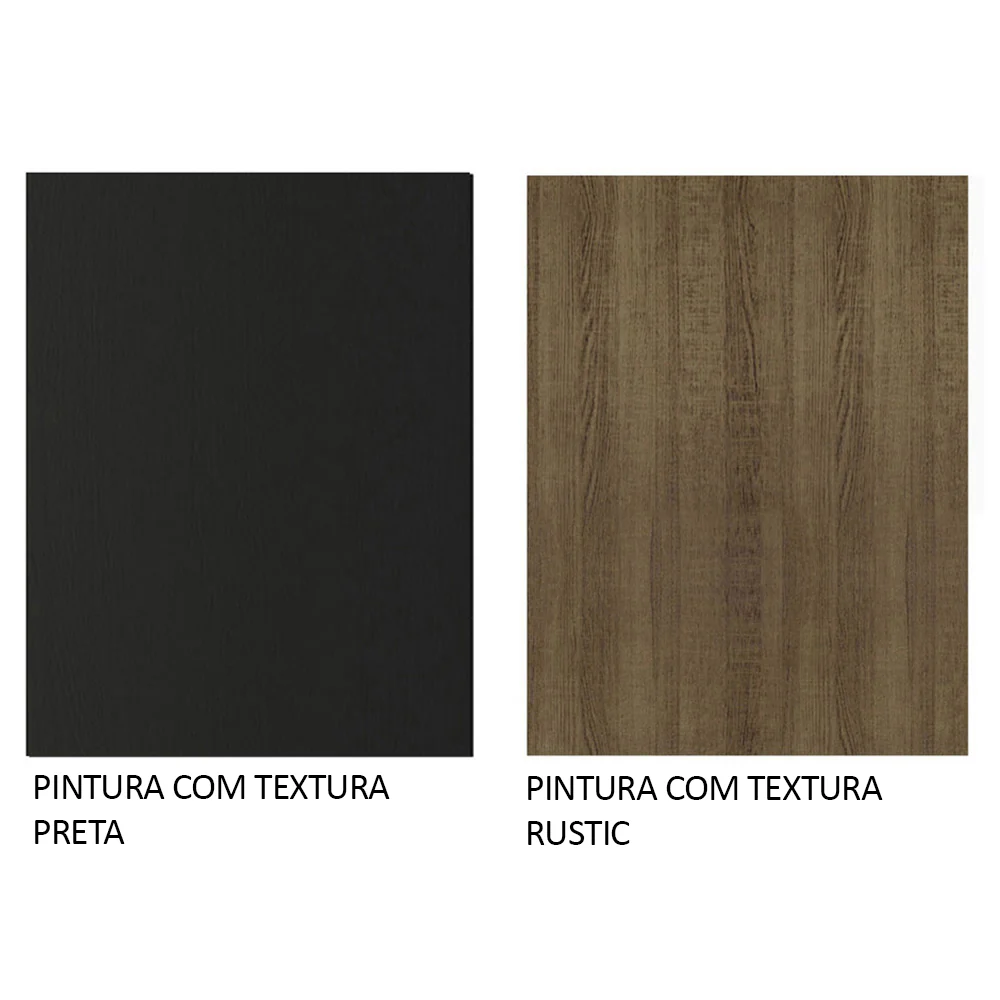 Guarda-Roupa Casal 3 Portas de Correr Preto/Rustic Nobre Madesa - Image 10