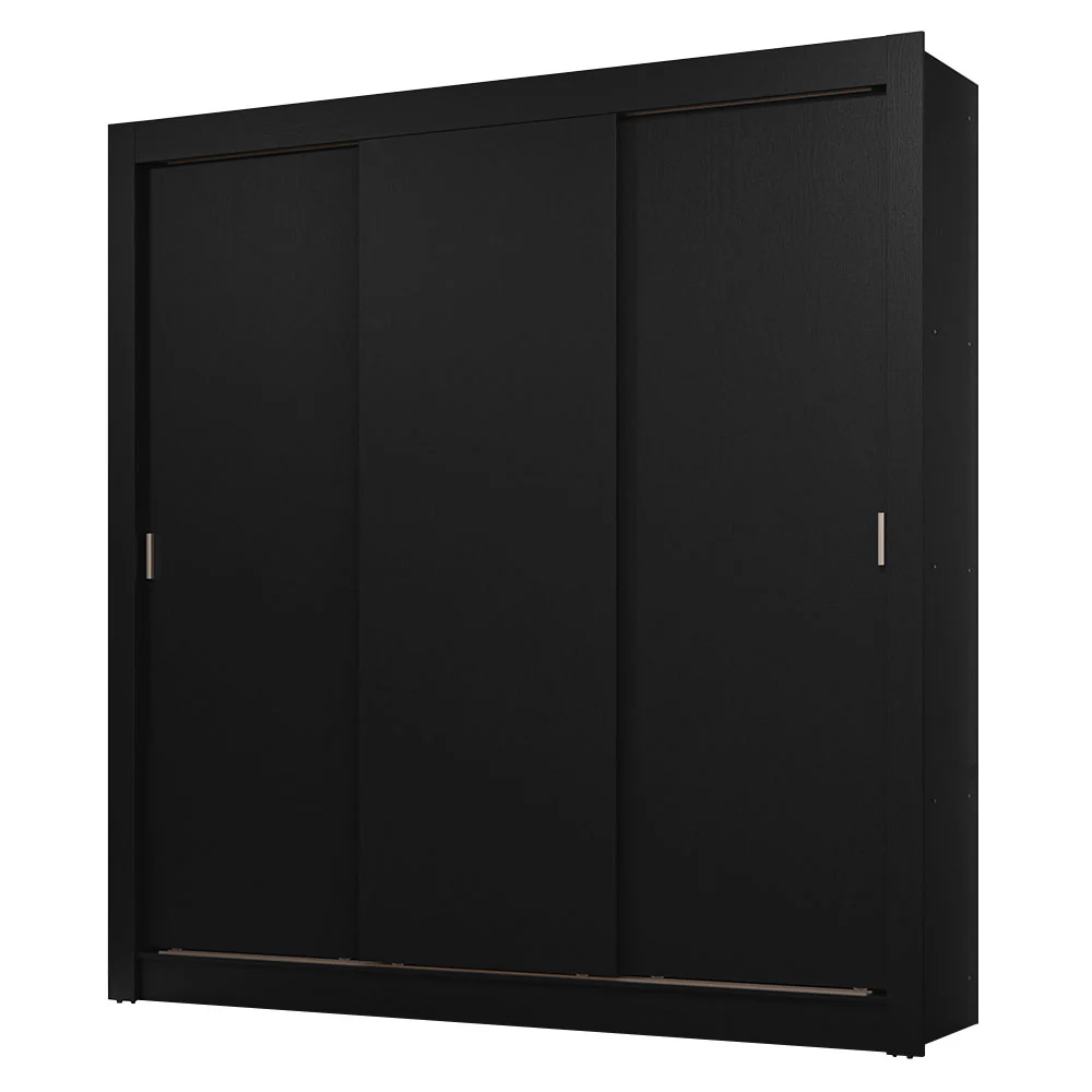 Guarda-Roupa Casal 3 Portas de Correr Preto Sublime Madesa - Image 2