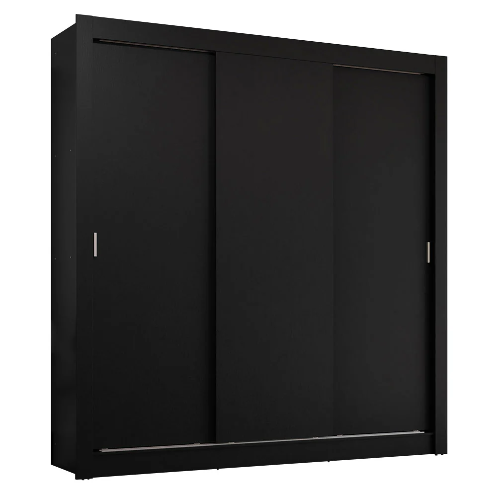 Guarda-Roupa Casal 3 Portas de Correr Preto Sublime Plus Madesa - Image 2