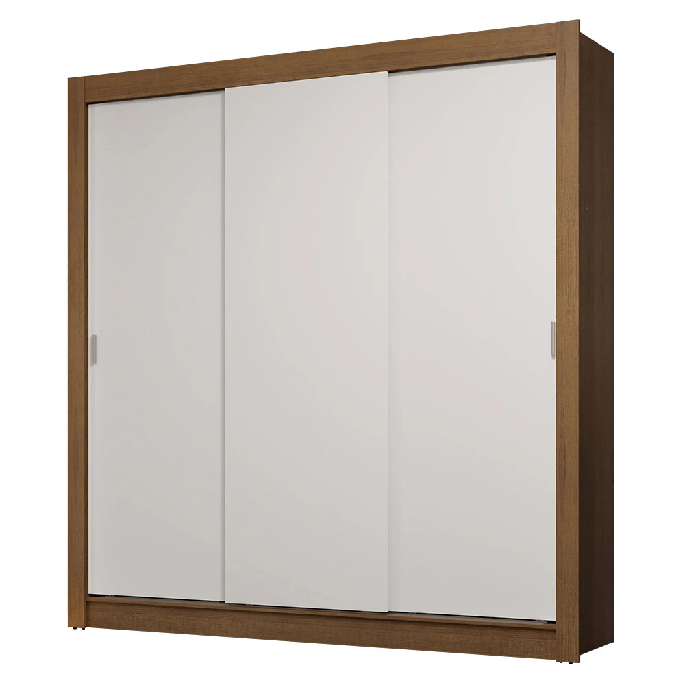 Guarda-Roupa Casal 3 Portas de Correr Rustic/Branco Sublime Madesa - Image 2