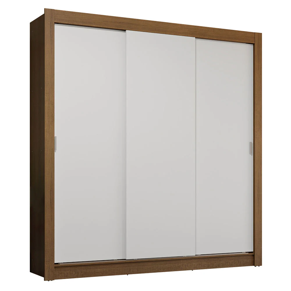 Guarda-Roupa Casal 3 Portas de Correr Rustic/Branco Sublime Plus Madesa - Image 2