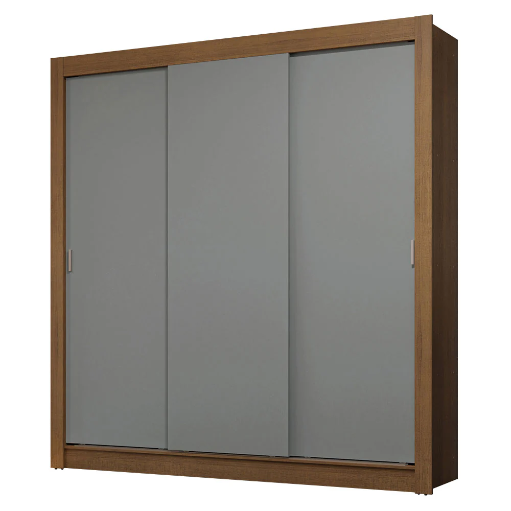 Guarda-Roupa Casal 3 Portas de Correr Rustic/Cinza Sublime Madesa - Image 2