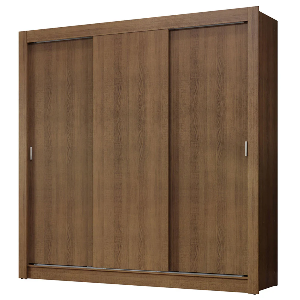 Guarda-Roupa Casal 3 Portas de Correr Rustic Nobre Madesa - Image 2