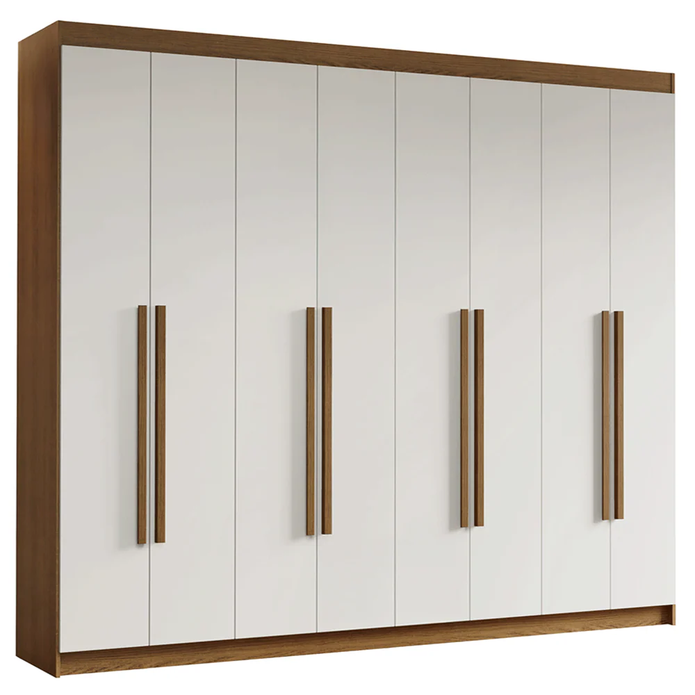 Guarda-Roupa Casal 8 Portas Batentes Rustic/Branco/Rustic Venus Madesa - Image 2
