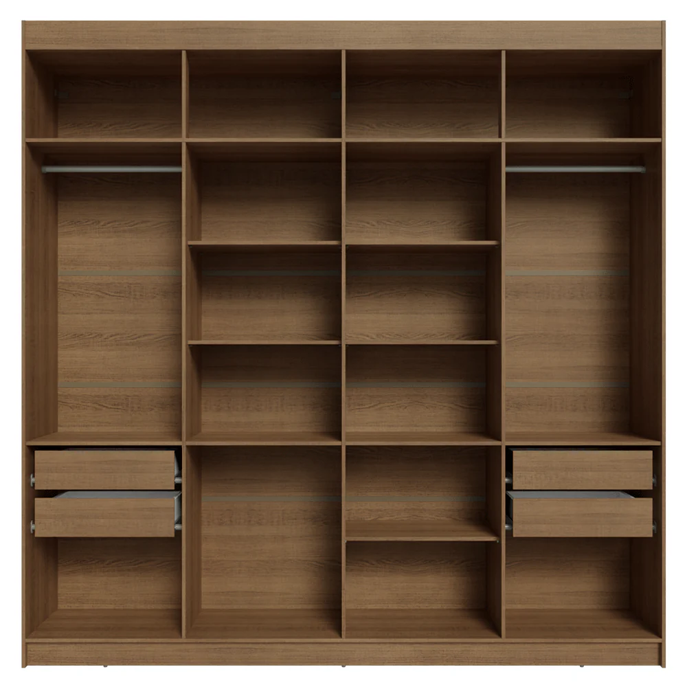 Guarda-Roupa Casal 8 Portas Batentes Rustic/Preto/Rustic Venus Madesa - Image 8