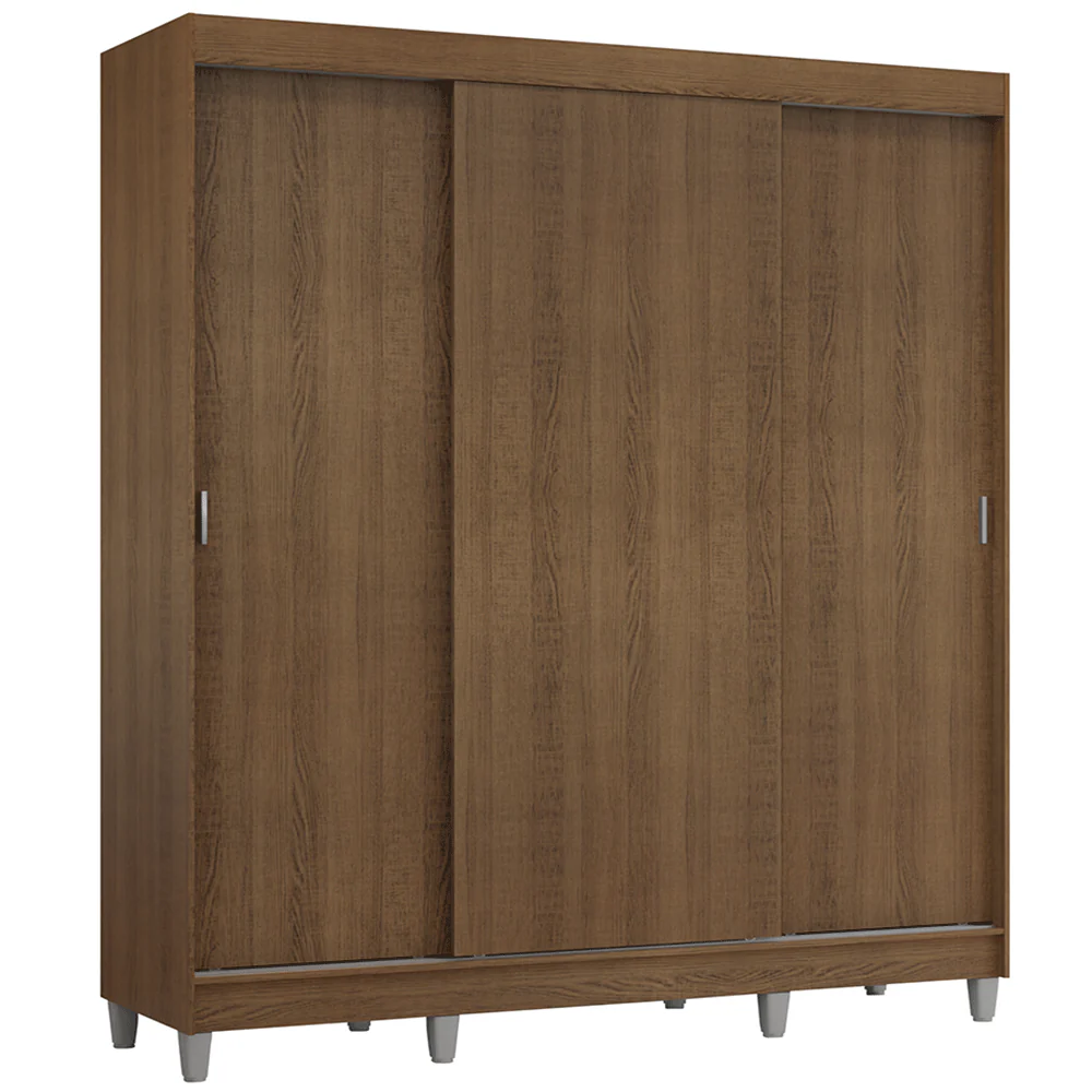 Guarda-Roupa Casal com Pés 3 Portas de Correr Rustic Reno Madesa - Image 2
