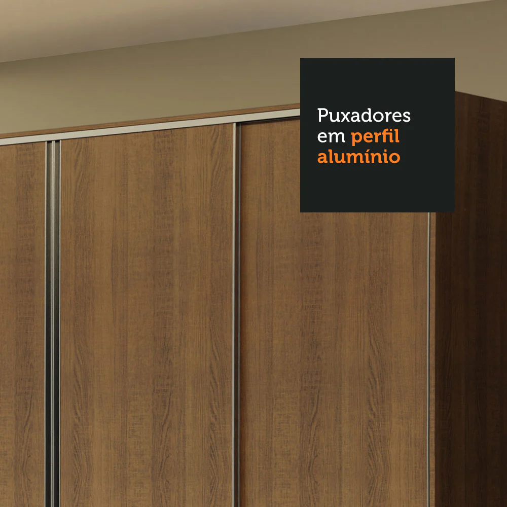 Guarda-Roupa Casal Madesa Apolo 4 Portas de Correr Rustic - Image 6
