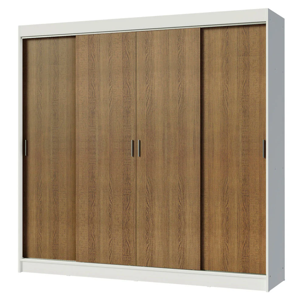 Guarda-Roupa Casal Madesa Austin 4 Portas de Correr 3 Gavetas Branco/Rustic - Image 2