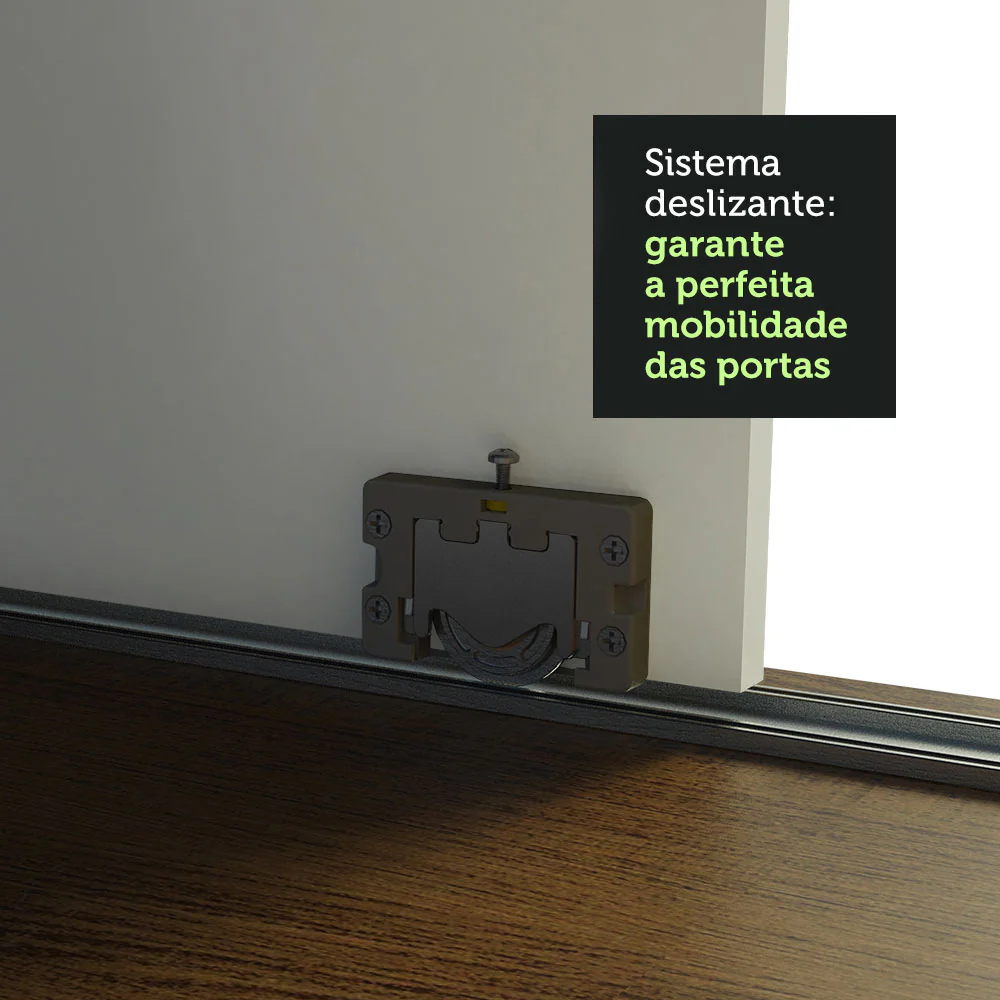 Guarda-Roupa Casal Madesa Austin 4 Portas de Correr 3 Gavetas Rustic/Branco - Image 6