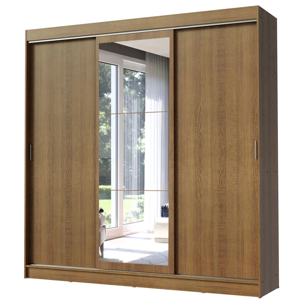 Guarda-Roupa Casal Madesa Istambul 3 Portas de Correr com Espelho 3 Gavetas Rustic - Image 2
