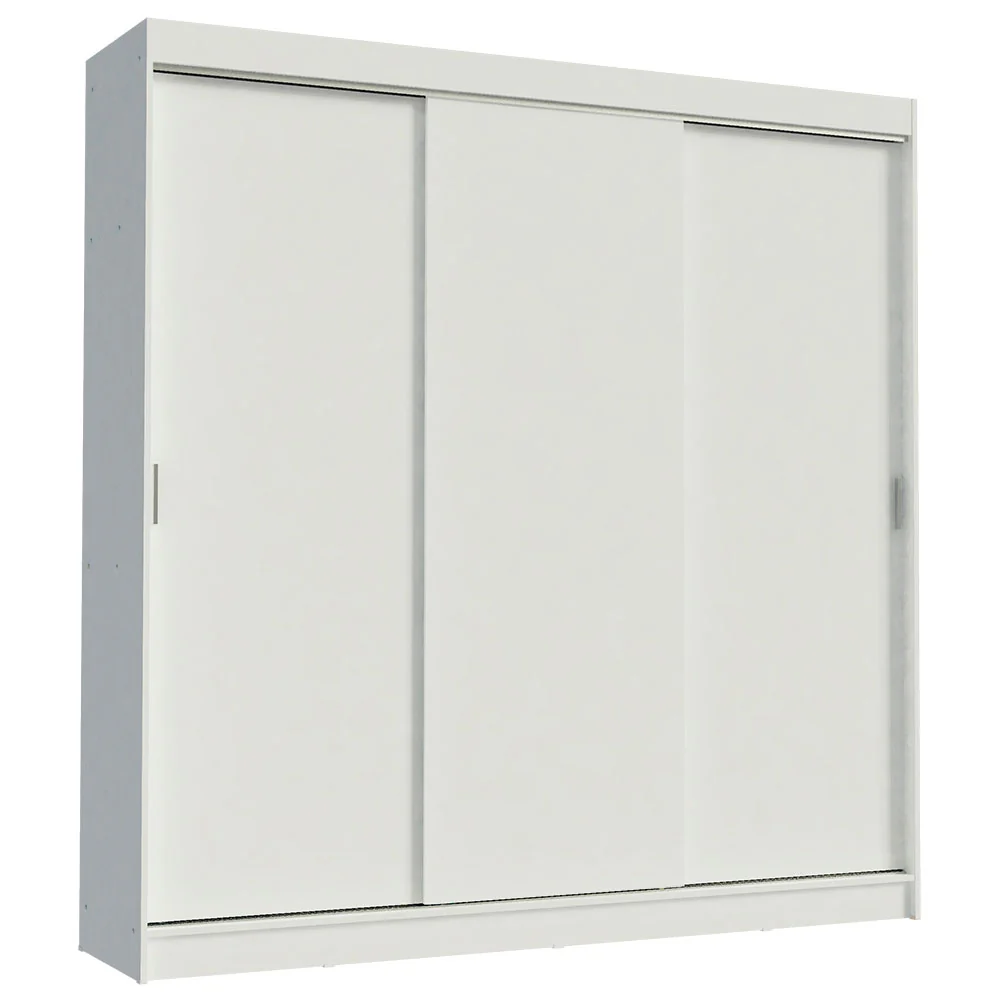 Guarda-Roupa Casal Madesa Kansas 3 Portas de Correr 3 Gavetas Branco - Image 2