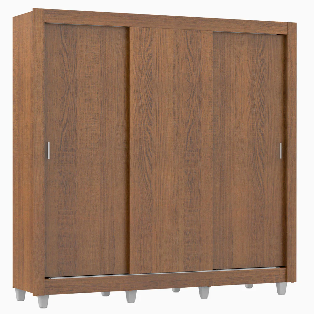 Guarda-Roupa Casal Madesa Lyon 3 Portas de Correr 2 Gavetas com Pés Rustic - Image 2