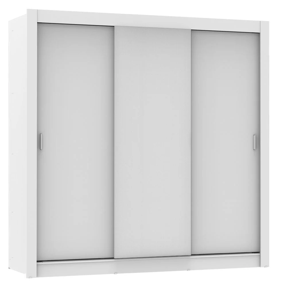 Guarda-Roupa Casal Madesa Lyon Plus 3 Portas de Correr 4 Gavetas Branco - Image 2