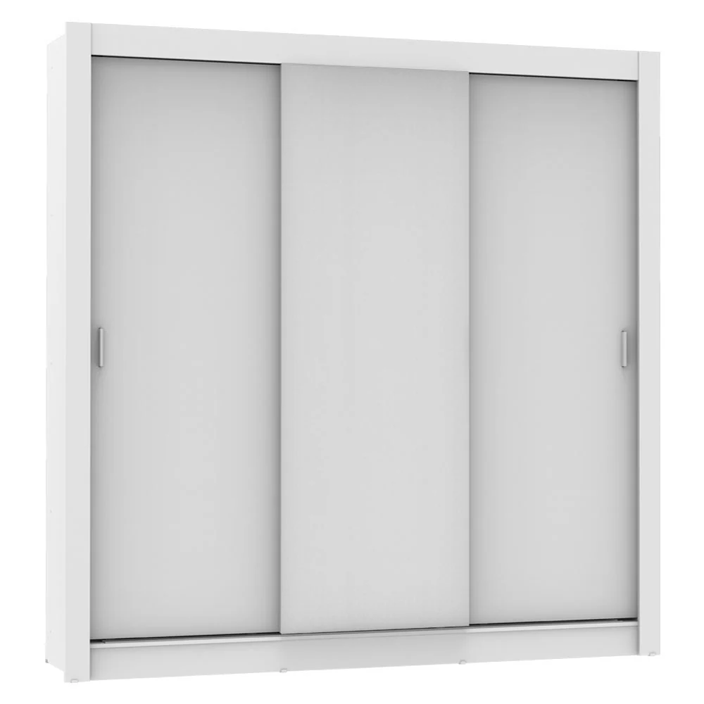 Guarda-Roupa Casal Madesa Mônaco 3 Portas de Correr Branco - Image 2