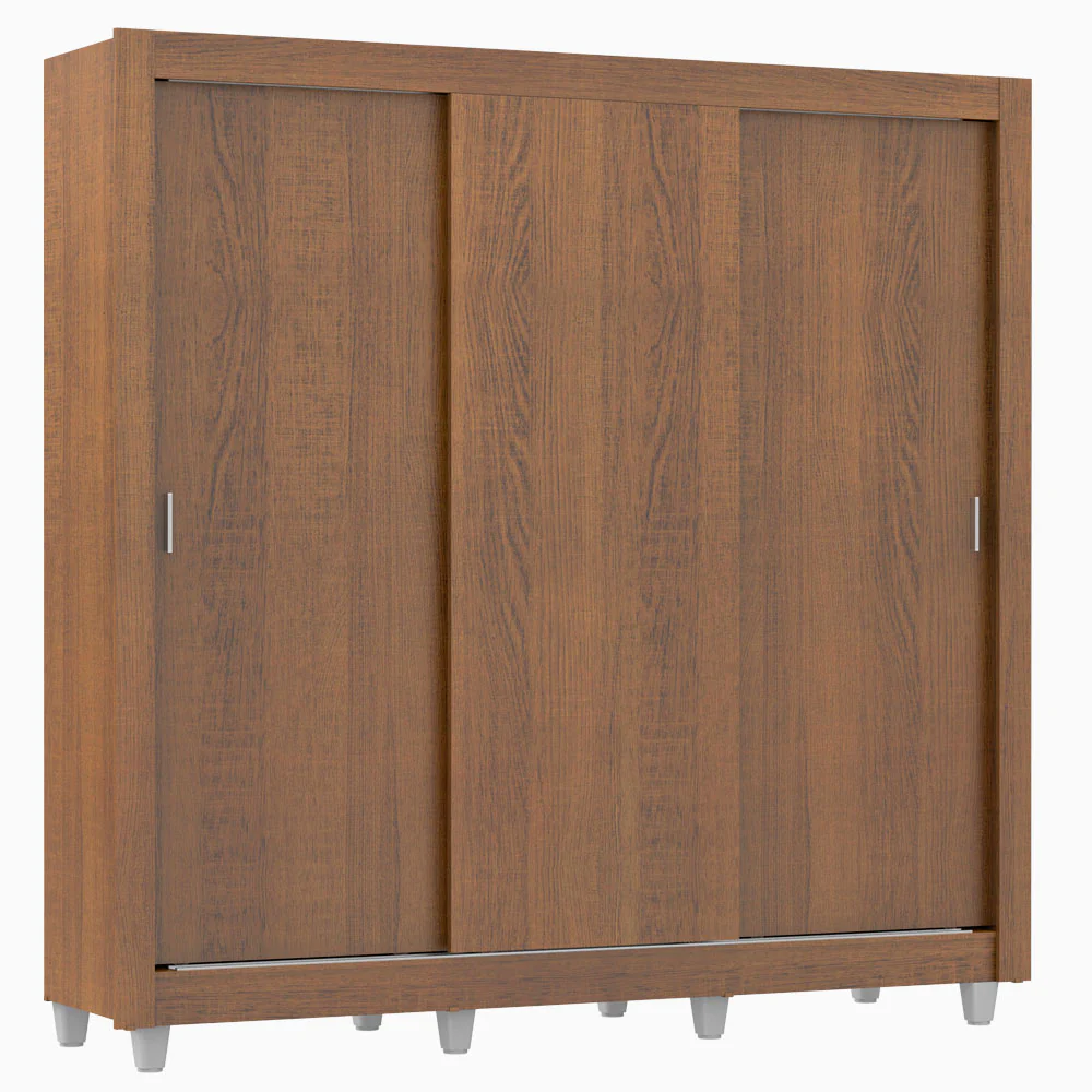 Guarda-Roupa Casal Madesa Mônaco 3 Portas de Correr com Pés Rustic - Image 2