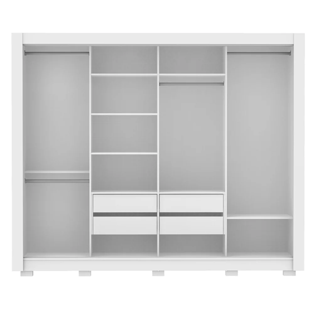 Guarda-Roupa Casal Madesa Montana 4 Portas de Correr Branco - Image 11