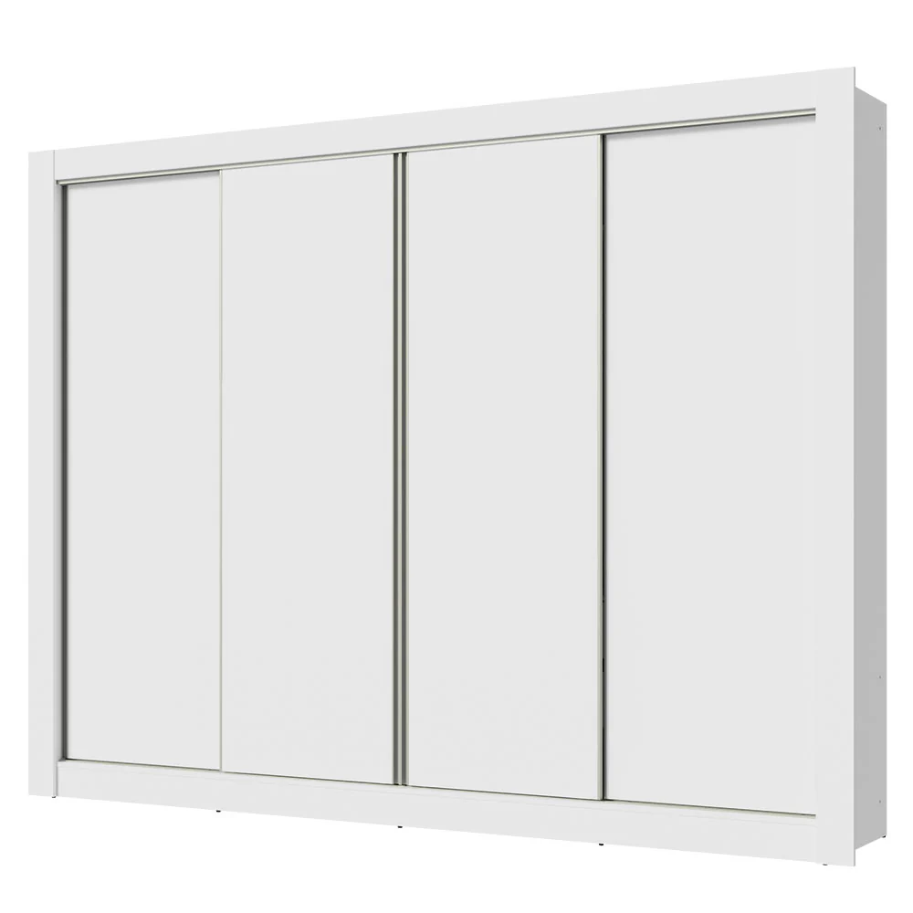 Guarda-Roupa Casal Madesa Montana 4 Portas de Correr Branco - Image 2