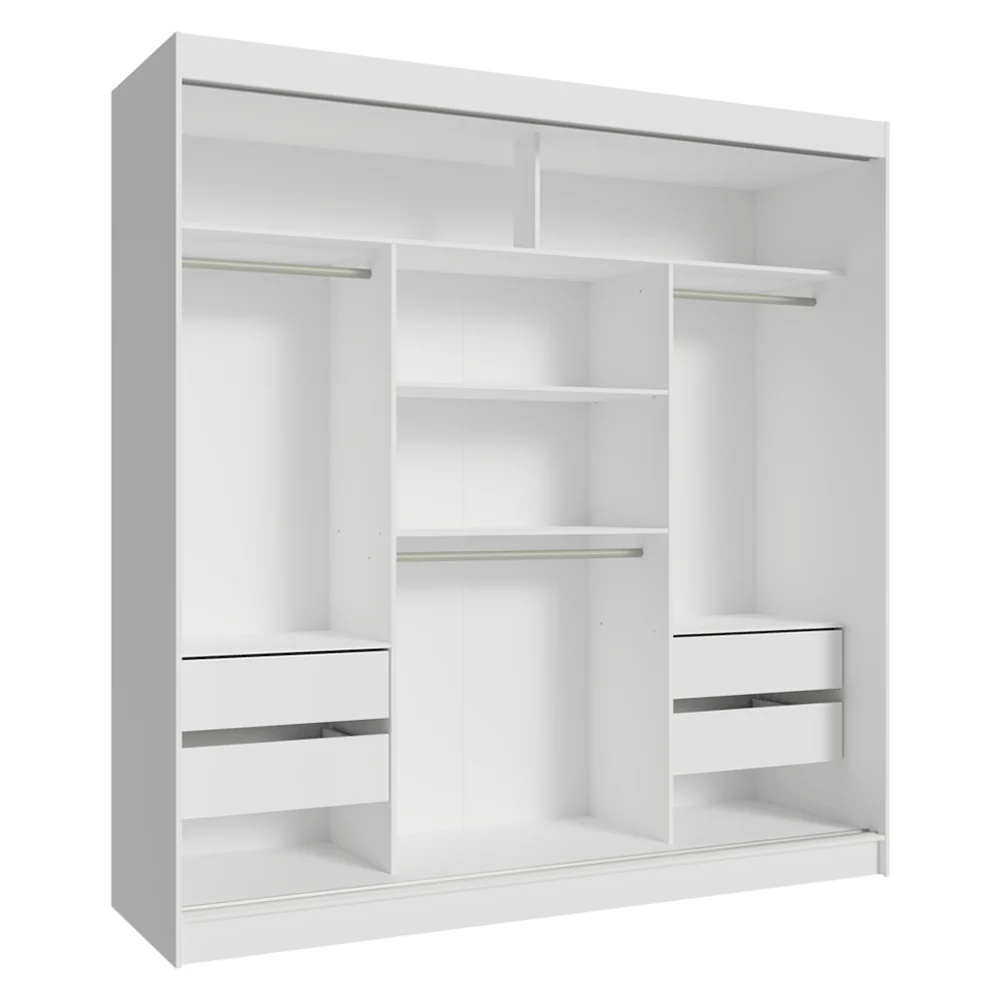 Guarda-Roupa Casal 3 Portas de Correr Branco Reno Madesa - Image 8