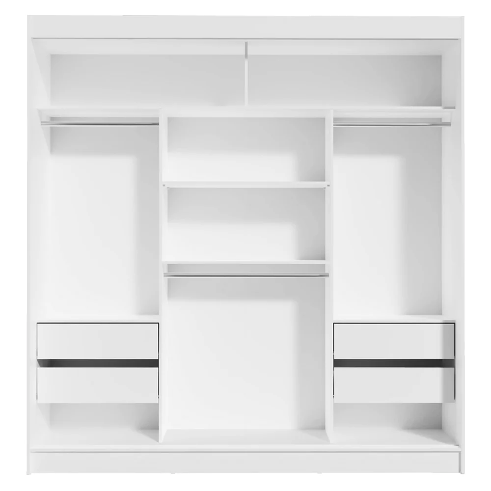 Guarda-Roupa Casal 3 Portas de Correr com Espelho Branco/Rustic Madesa Reno - Image 8
