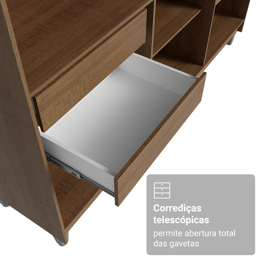Guarda-Roupa Closet com Pés 4 Gavetas 180cm Rustic Venus Madesa - Image 6