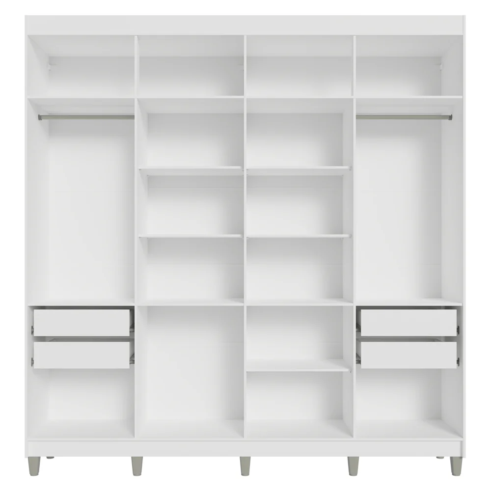 Guarda-Roupa Closet com Pés 4 Gavetas 216cm Branco Venus Madesa - Image 7
