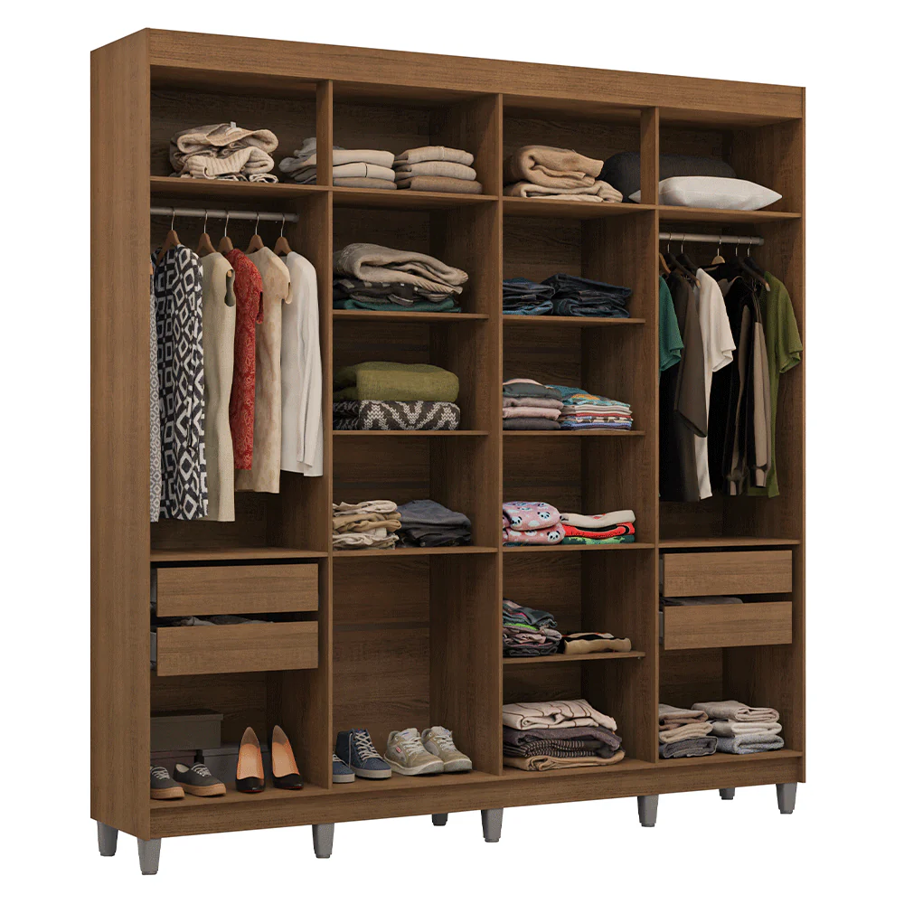 Guarda-Roupa Closet com Pés 4 Gavetas 216cm Rustic Venus Madesa - Image 2