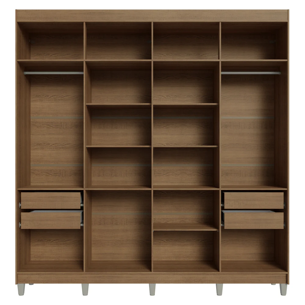 Guarda-Roupa Closet com Pés 4 Gavetas 216cm Rustic Venus Madesa - Image 7