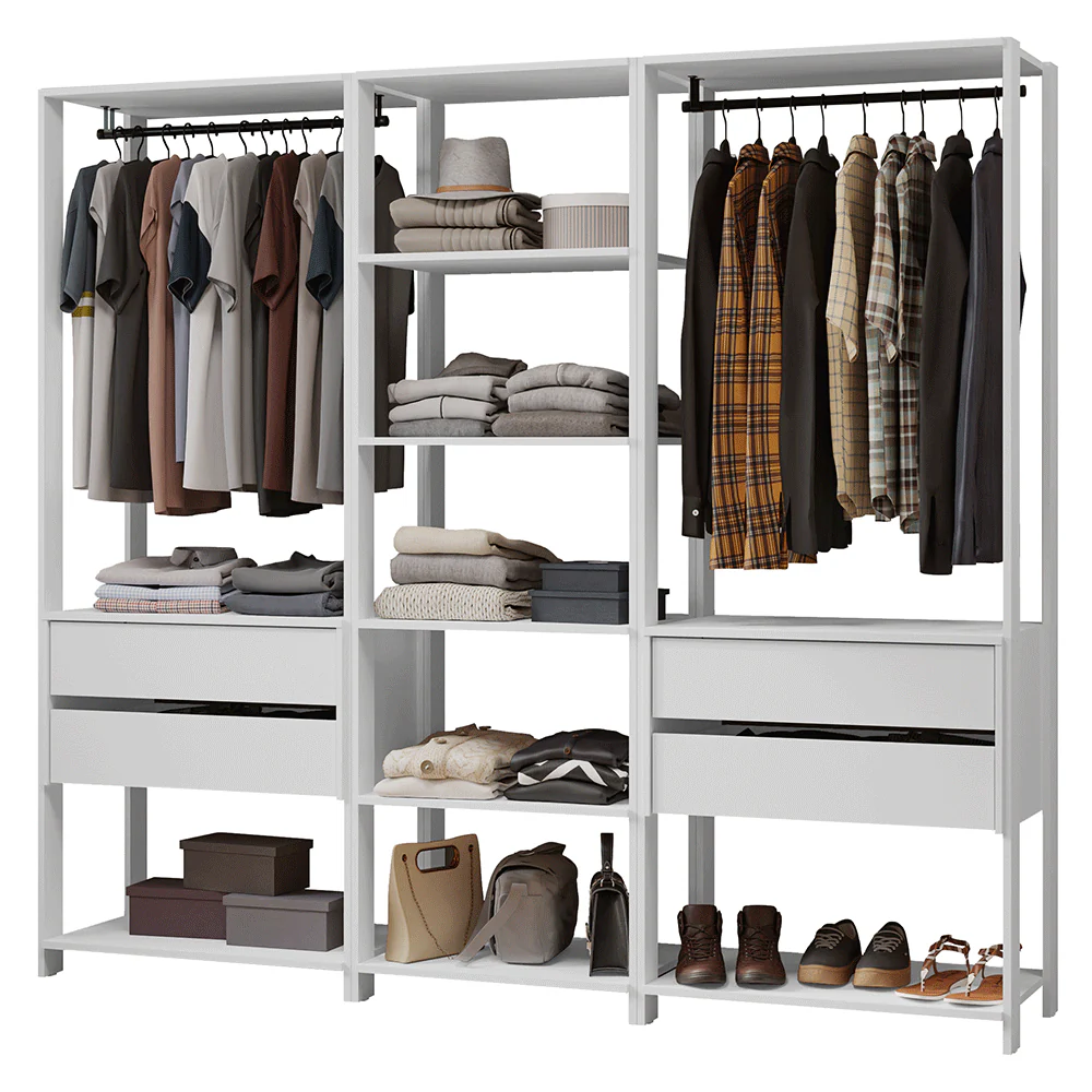 Guarda-Roupa Closet Modulado 4 Gavetas 199 cm Branco Valencia Madesa - Image 2