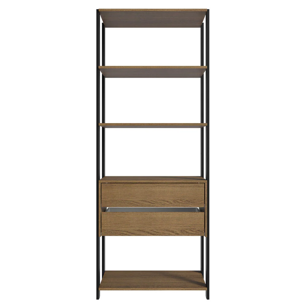 Guarda-Roupa Closet Modulado 2 Gavetas 4 Prateleiras 70cm Rustic/Preto Valencia Madesa - Image 7