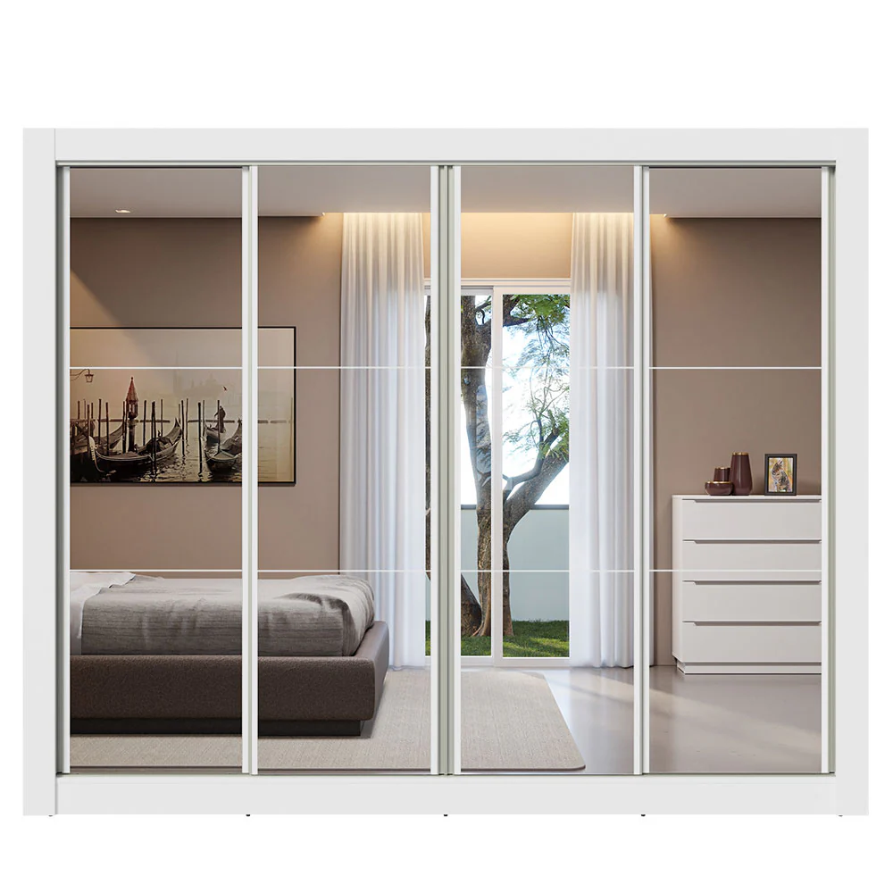 Guarda-Roupa Madesa Montana 4 Portas de Correr de Espelho Branco - Image 11