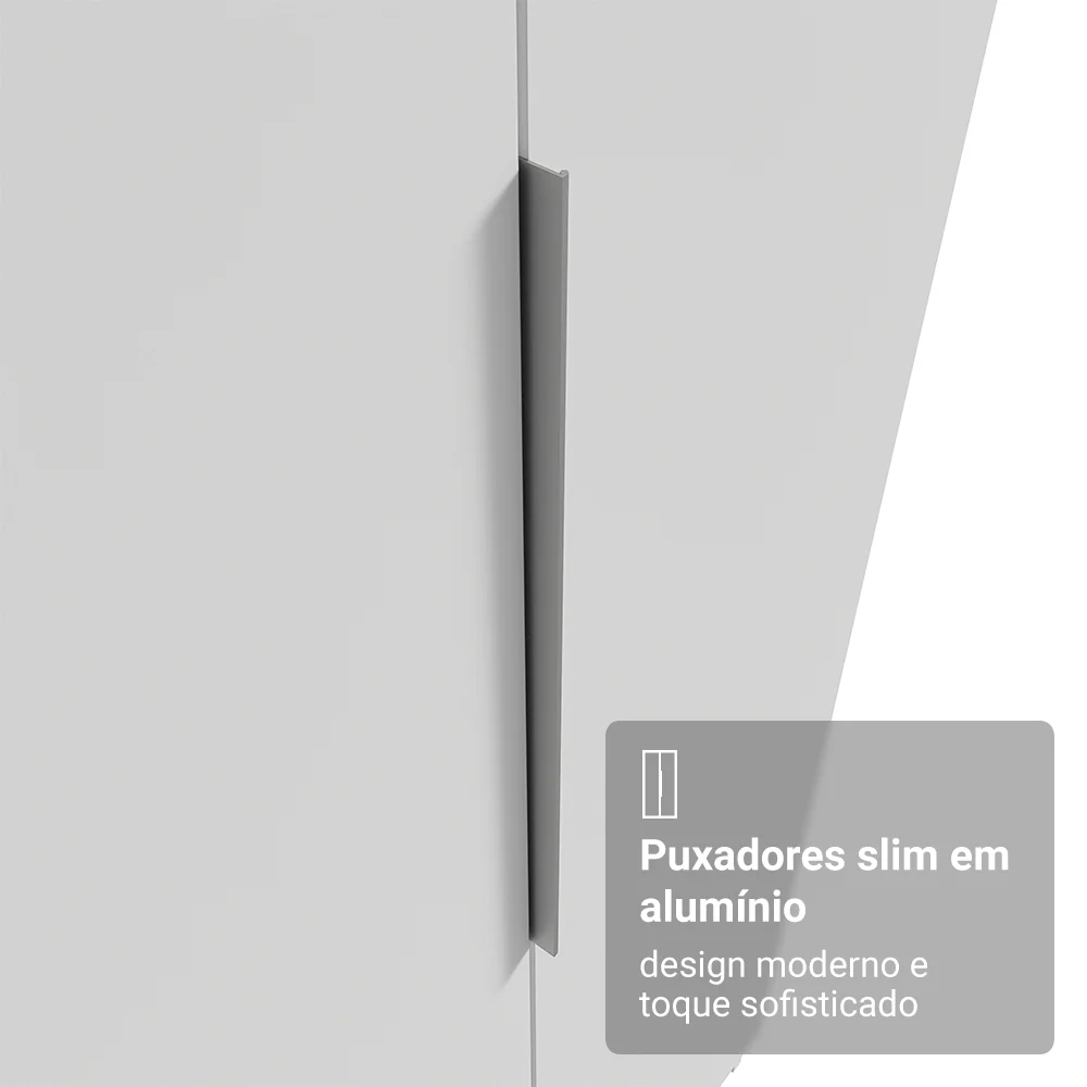 Guarda-Roupa Modulado 2 Portas 2 Gavetas 4 Prateleiras Branco Neo Madesa - Image 6