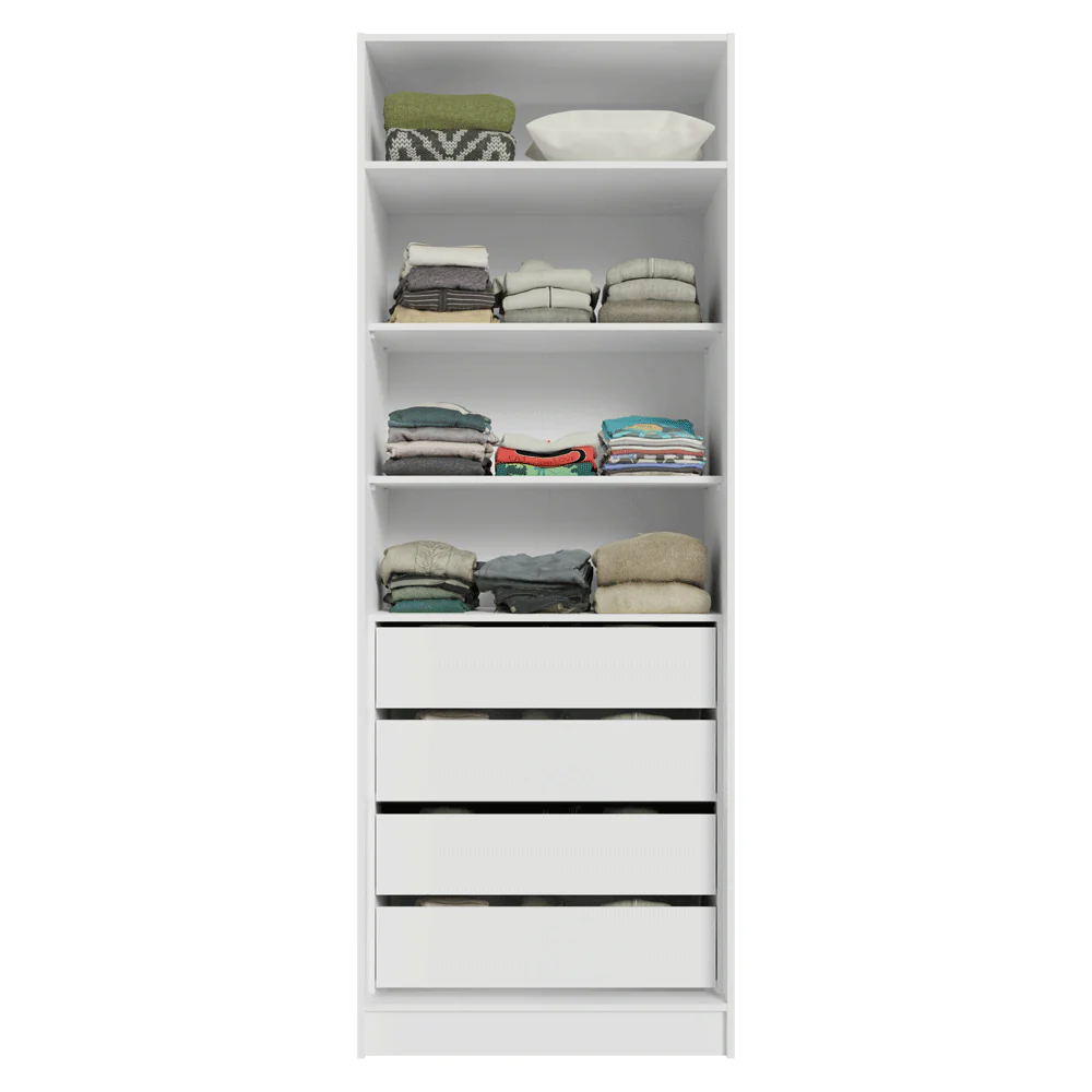 Guarda-Roupa Modulado 2 Portas 4 Gavetas Branco Neo Madesa - Image 4