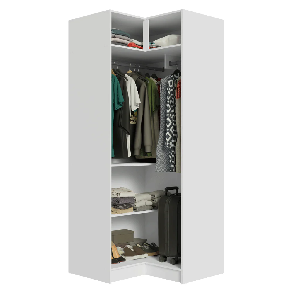 Guarda-Roupa Modulado de Canto 2 Portas Branco Neo Madesa - Image 4