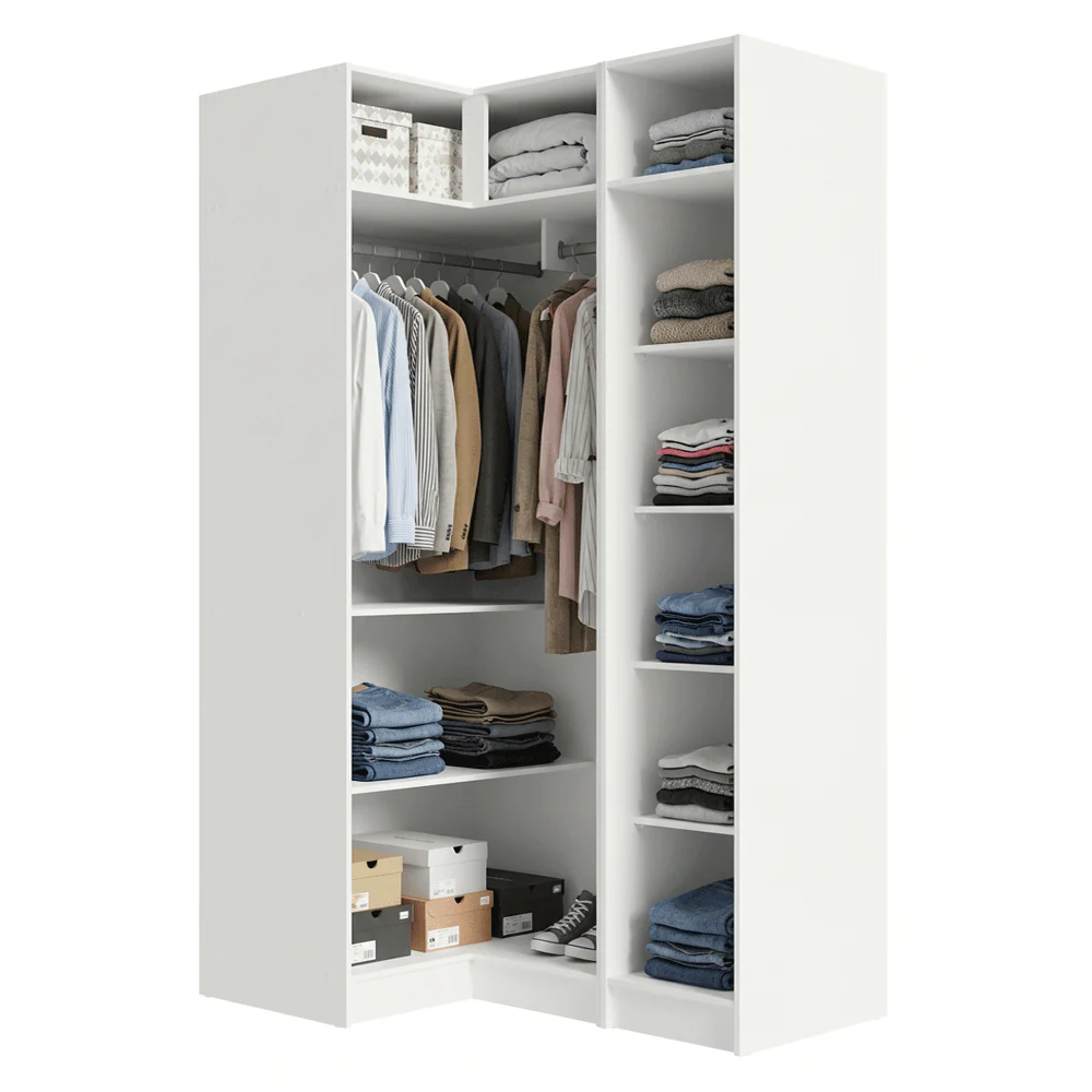 Guarda-Roupa Modulado de Canto 3 Portas com Espelhos Branco Neo Madesa - Image 4