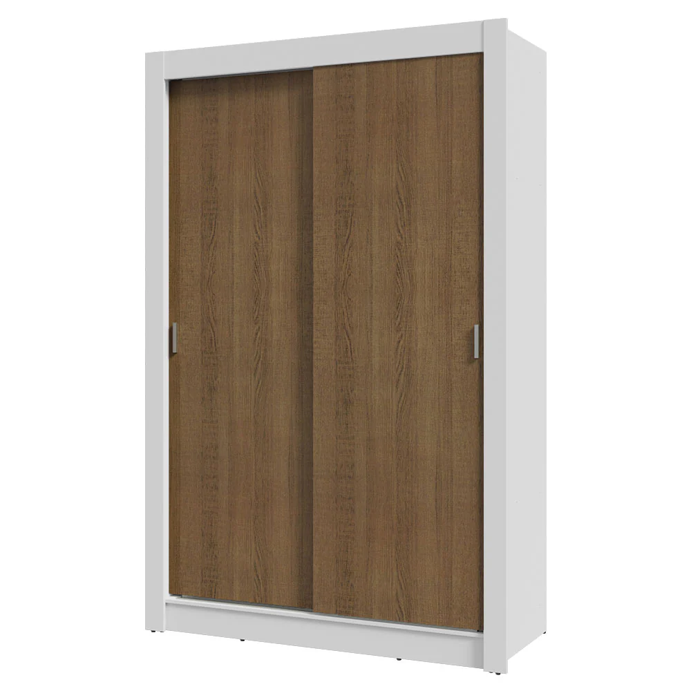 Guarda-Roupa Solteiro 2 Portas de Correr 2 Gavetas Branco/Rustic Vivare Madesa - Image 2