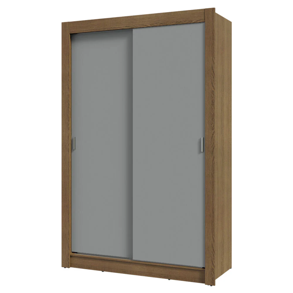 Guarda-Roupa Solteiro 2 Portas de Correr 2 Gavetas Rustic/Cinza Vivare Madesa - Image 2