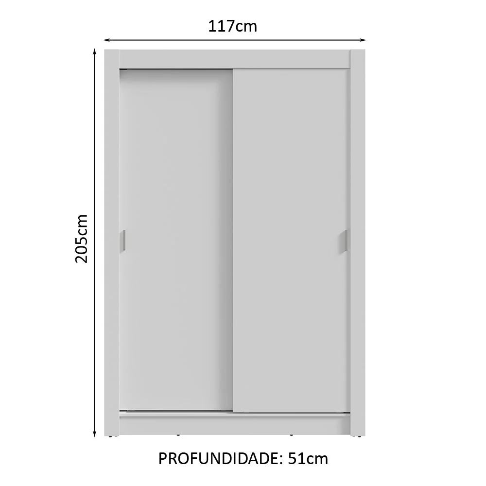 Guarda-Roupa Solteiro 2 Portas de Correr 4 Gavetas Branco Vivare Plus Madesa - Image 3