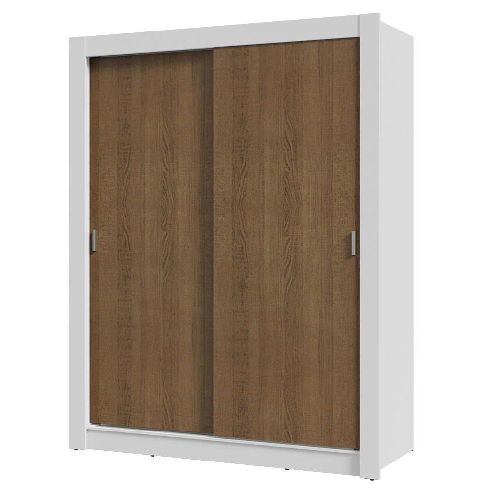 Guarda-Roupa Solteiro 2 Portas de Correr Branco/Rustic Milano Madesa - Image 2