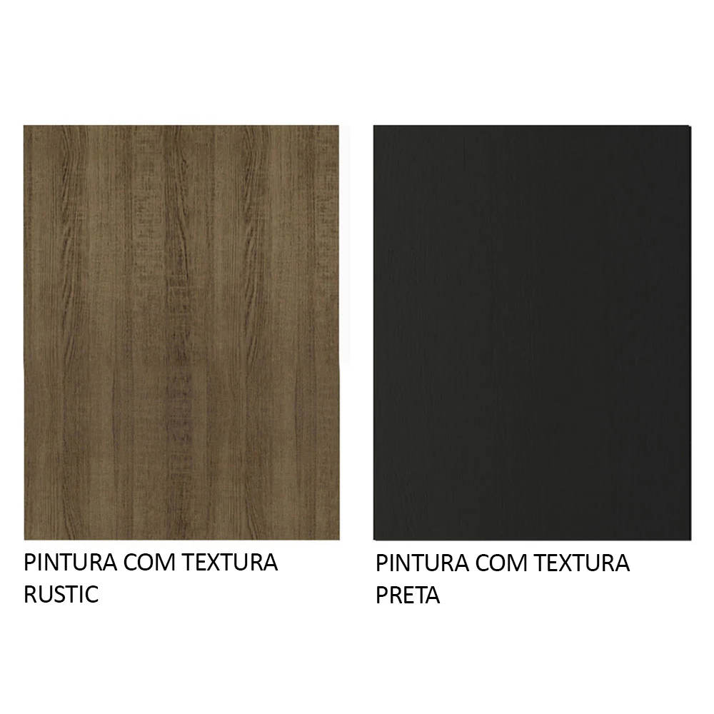 Guarda-Roupa Solteiro 2 Portas de Correr com Espelho Rustic/Preto Milano Madesa - Image 10