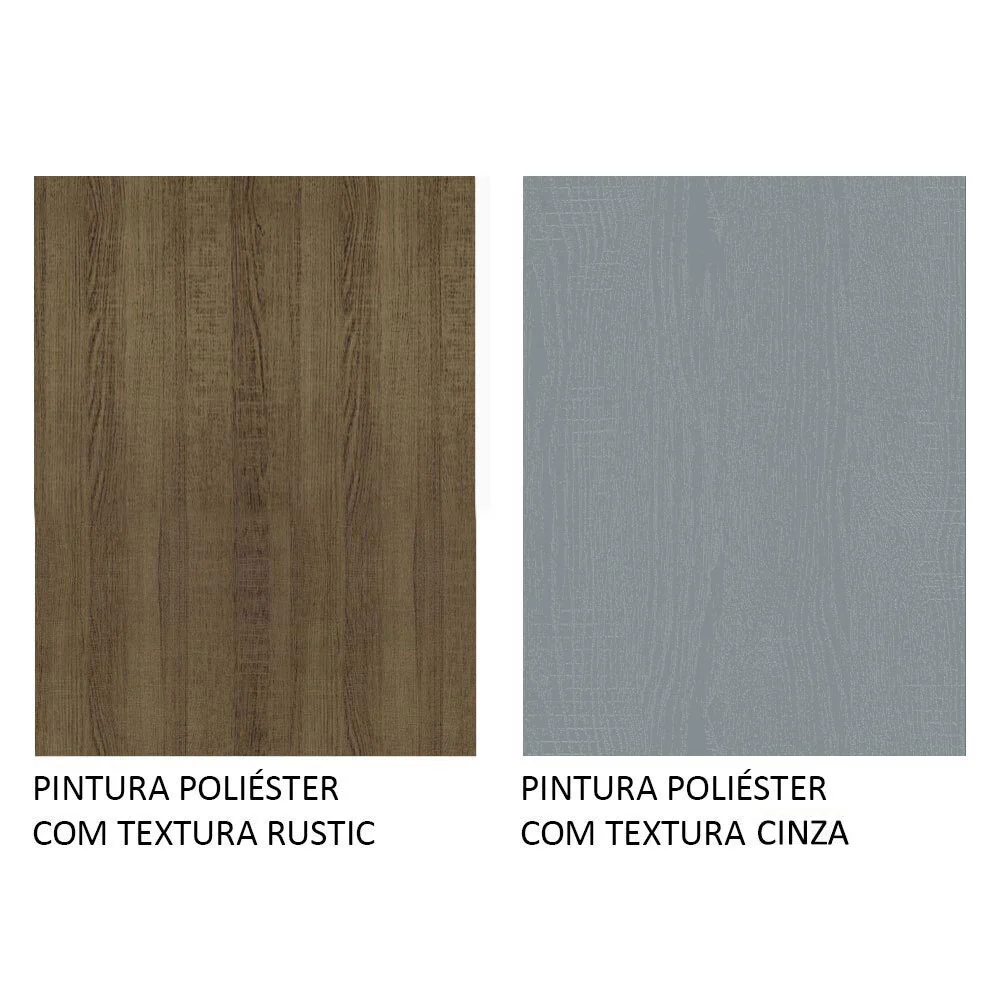 Guarda-Roupa Solteiro Madesa Denver 2 Portas de Correr com Espelho Rustic/Cinza - Image 10
