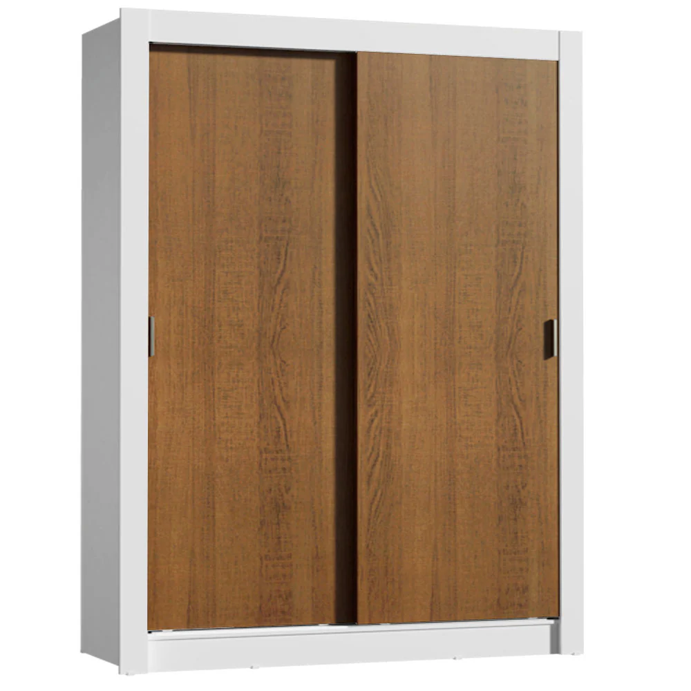 Guarda-Roupa Solteiro Madesa Denver 2 Portas de Correr Branco/Rustic - Image 2