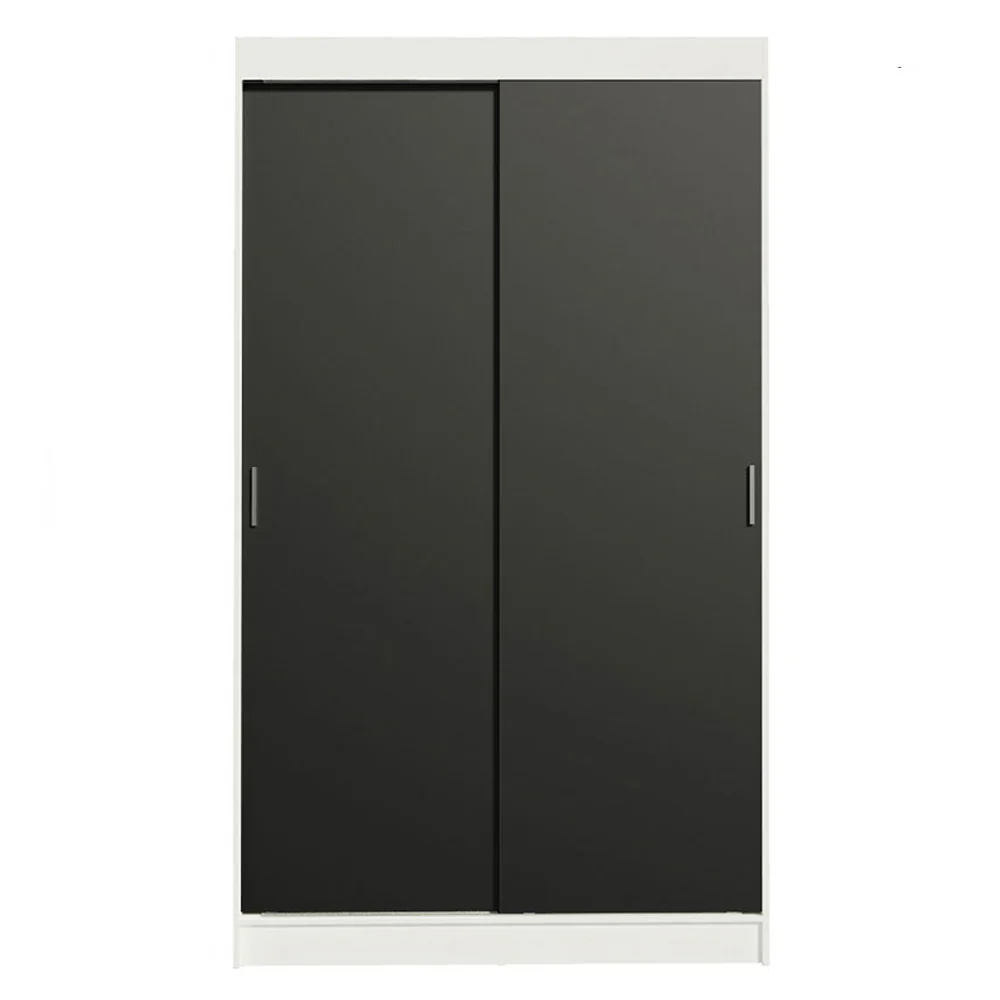 Guarda-Roupa Solteiro Madesa Tokio 2 Portas de Correr 2 Gavetas Branco/Preto - Image 9