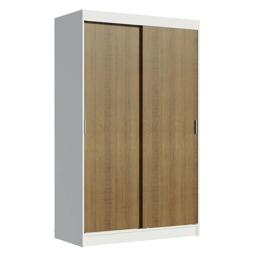 Guarda-Roupa Solteiro Madesa Tokio 2 Portas de Correr 2 Gavetas Branco/Rustic - Image 2