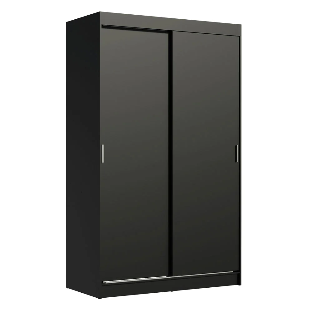 Guarda-Roupa Solteiro Madesa Tokio 2 Portas de Correr 2 Gavetas Preto - Image 2