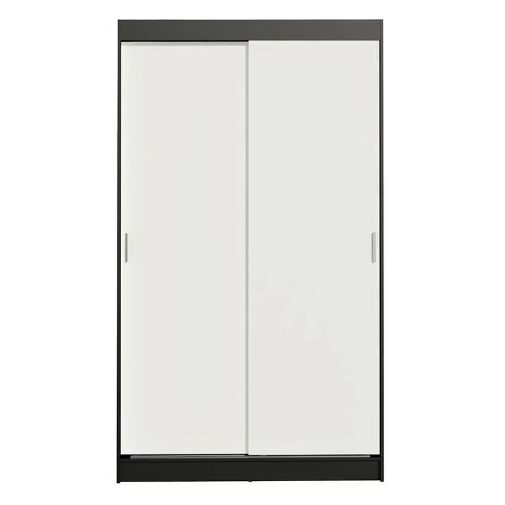 Guarda-Roupa Solteiro Madesa Tokio 2 Portas de Correr 2 Gavetas Preto/Branco - Image 9