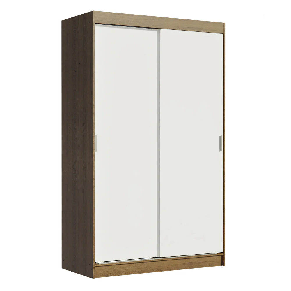 Guarda-Roupa Solteiro Madesa Tokio 2 Portas de Correr 2 Gavetas Rustic/Branco - Image 2