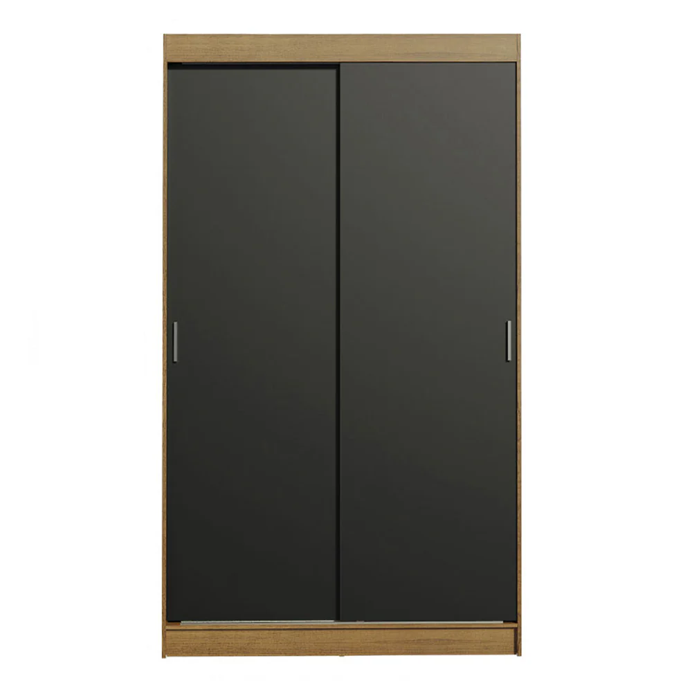 Guarda-Roupa Solteiro Madesa Tokio 2 Portas de Correr 2 Gavetas Rustic/Preto - Image 9