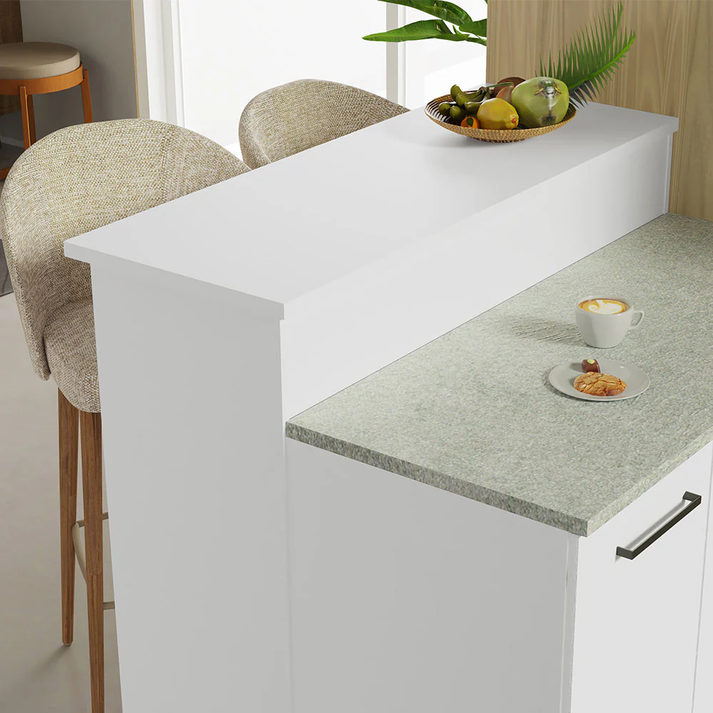 Ilha de Cozinha com Bancada e Balcão 120 cm Branco Agata Madesa - Image 6
