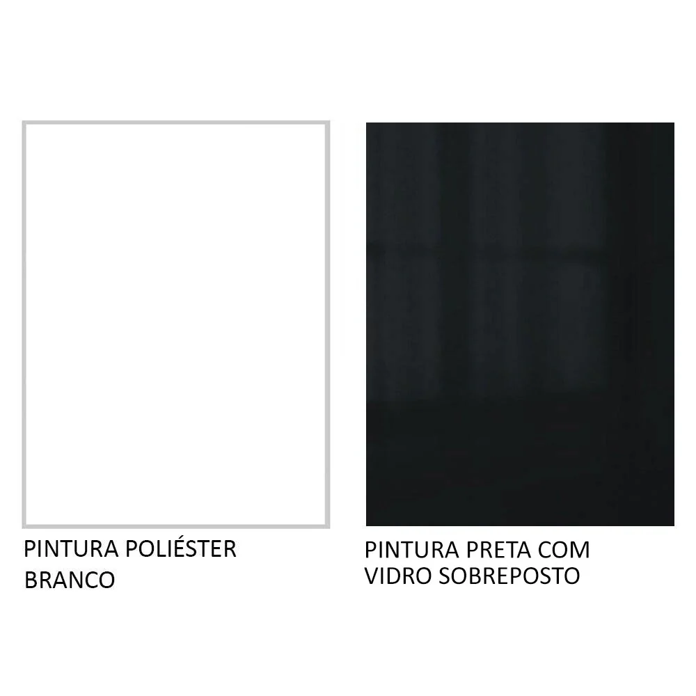 Ilha de Cozinha com Bancada e Balcão 120 cm Branco/Preto Lux Madesa - Image 9