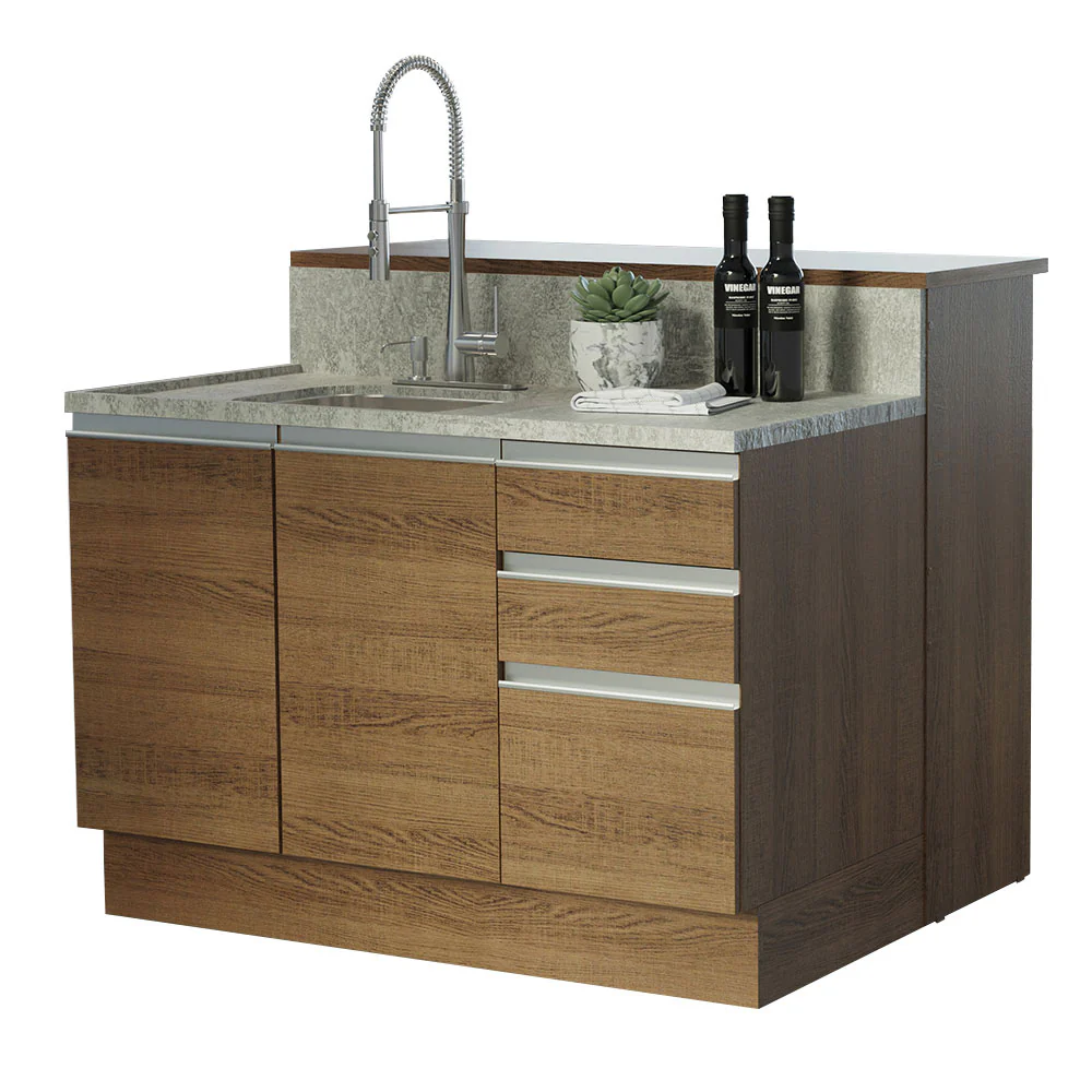 Ilha de Cozinha com Bancada e Balcão 120 cm Rustic Glamy Madesa - Image 2